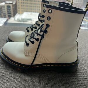 Dr. Martens White Leather Boots